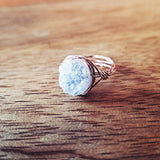 Druzy Crystal Wire Wrapped Stacking Ring by Salt and Sparkle