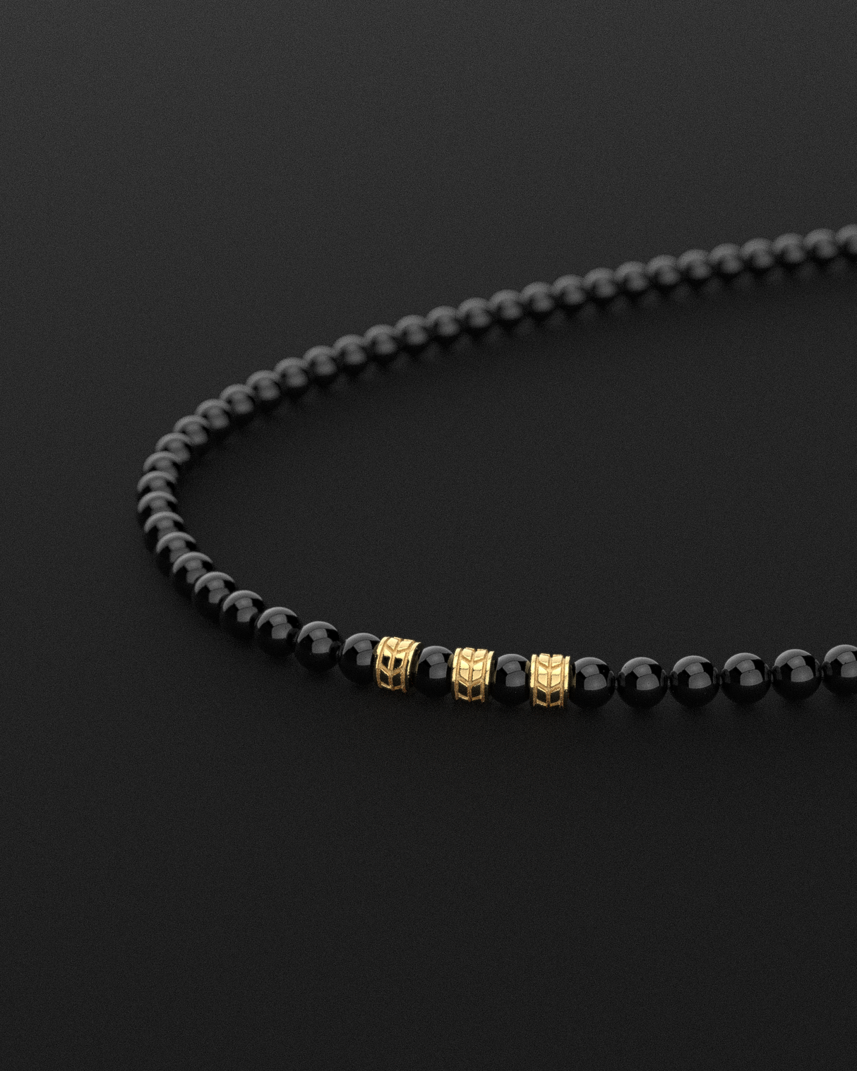 Onyx Necklace 8mm | Royale by Seekers Men's Jewelry