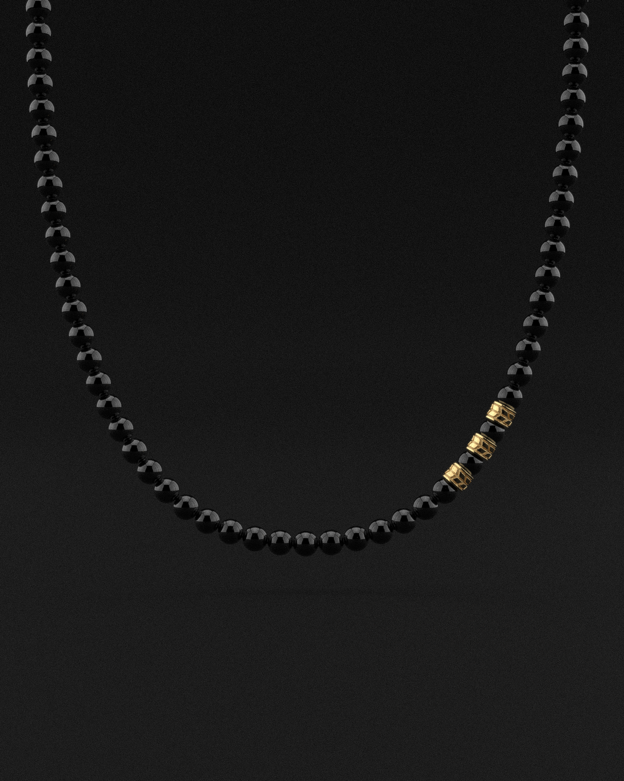 Onyx Necklace 8mm | Royale by Seekers Men's Jewelry