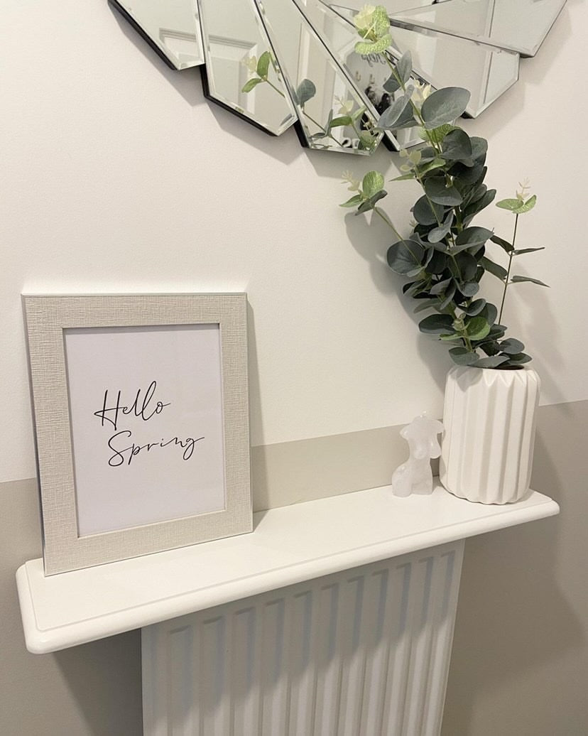 Hello Spring Script Spring Seasonal Wall Home Decor Print by WinsterCreations™ Official Store