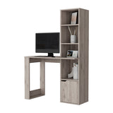 Riverton Computer Desk, Work Surface Area, Light Gray Finish by FM FURNITURE