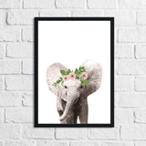 Elephant Wild Animal Floral Nursery Children's Room Wall Decor Print by WinsterCreations™ Official Store