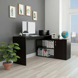 Dallas L-Shaped Home Office Desk, Two Shelves, One Drawer by FM FURNITURE