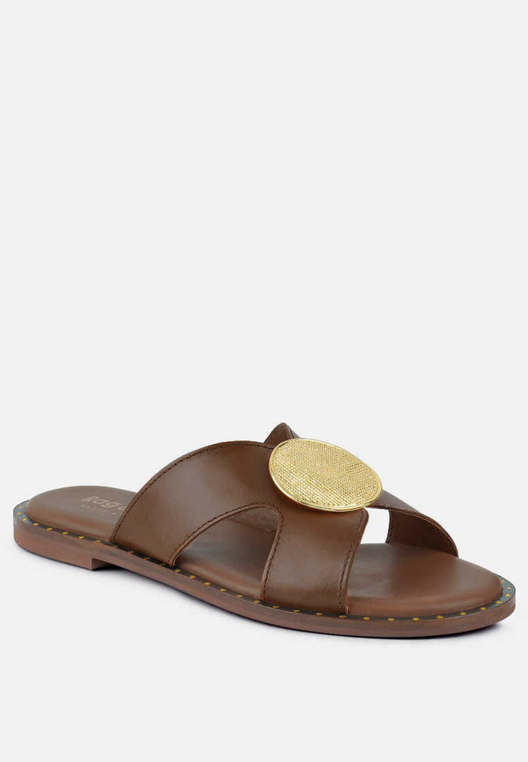 eudora buckle embllished slip ons by London Rag