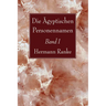 Die Ägyptischen Personennamen, Band I