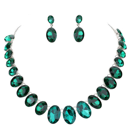 Oval Stone Link Evening Necklace by Madeline Love