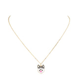 Enamel Metal Husky Dog Pendant Necklace by Madeline Love