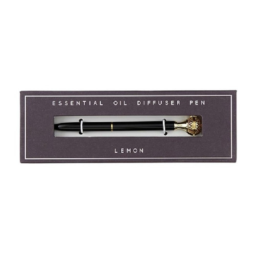 Essential Oil Diffuser Pen in Lemon | Includes 1 ml of Essential Oil and 2 Lava Beads | Refillable by The Bullish Store