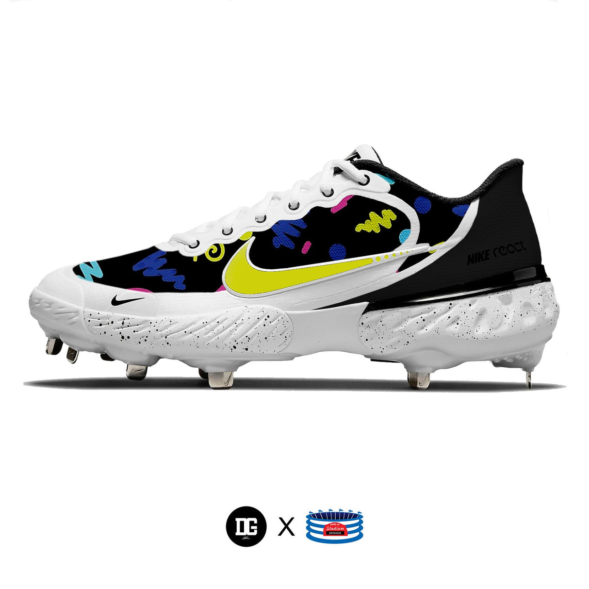 "Retro ‘90s" Nike Alpha Huarache Elite 3 Low Cleats by Stadium Custom Kicks