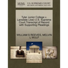 Tyler Junior College V. Lansdale (Joe) U.S. Supreme Court Transcript of Record with Supporting Pleadings