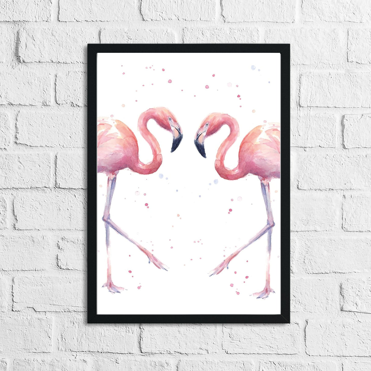 Pink Watercolour Flamingos Home Bedroom Living Room Wall Decor Print by WinsterCreations™ Official Store