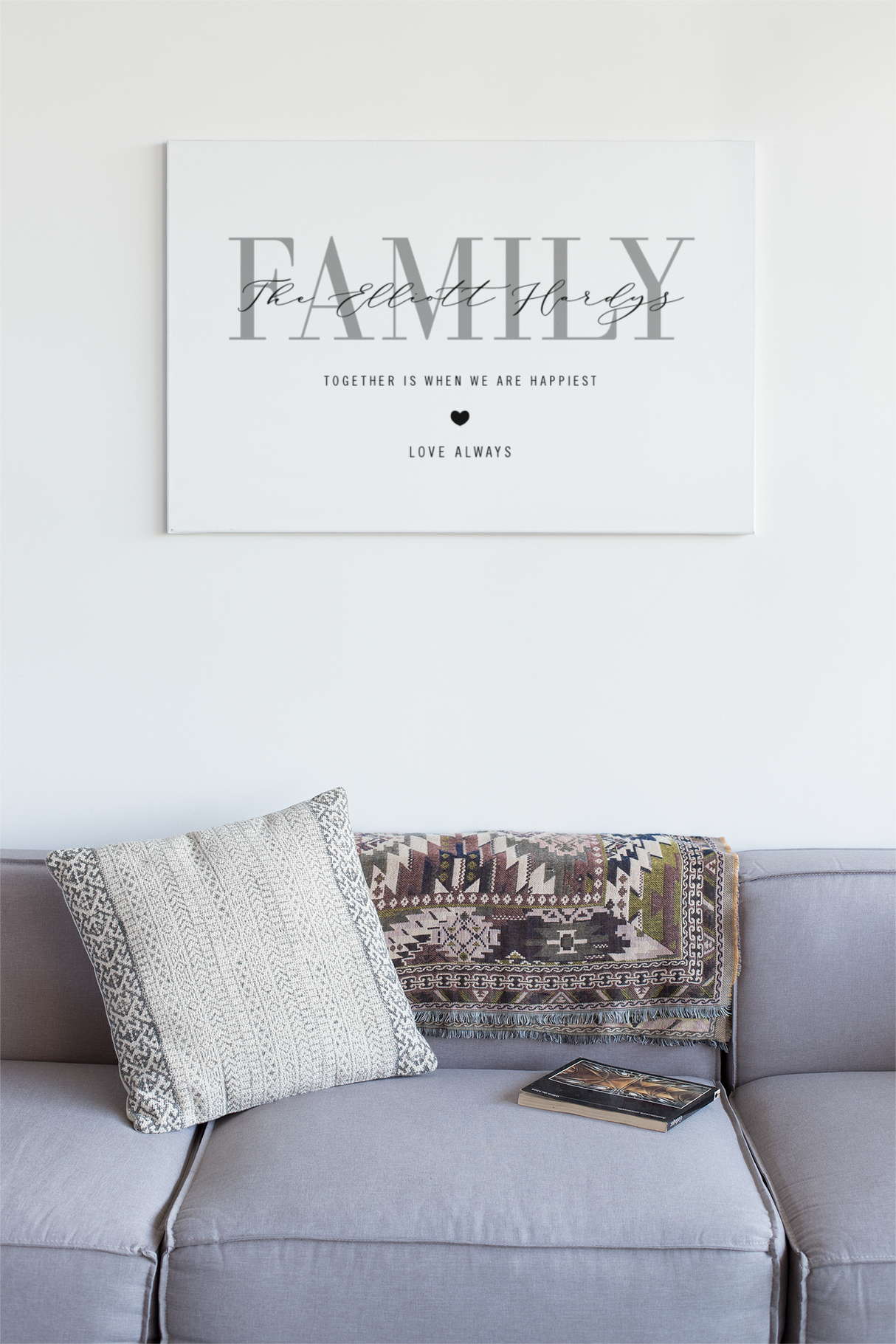 Family Surname Together Is When We Are Happiest 2022 Simple Home Wall Decor Print by WinsterCreations™ Official Store