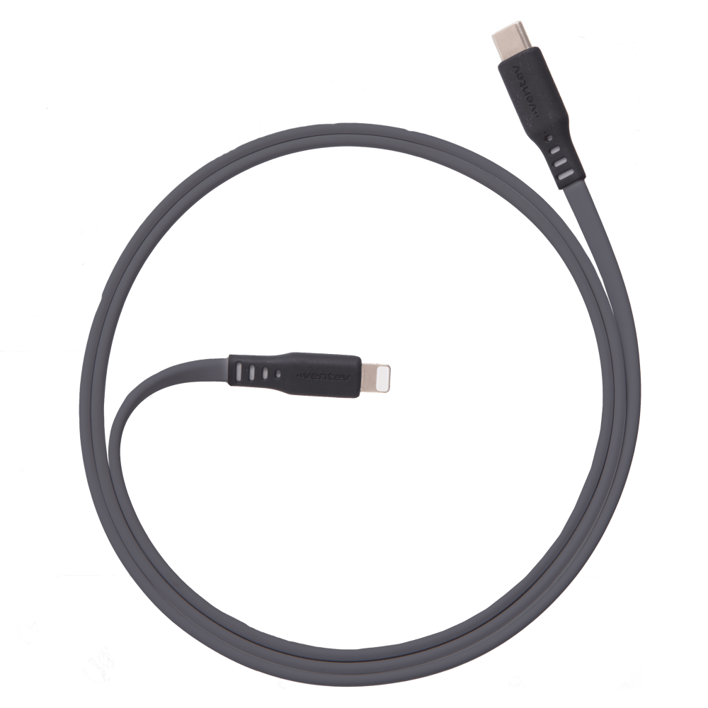 Ventev Chargesync Flat USB C to Apple Lightning Cable 3ft by Ventev