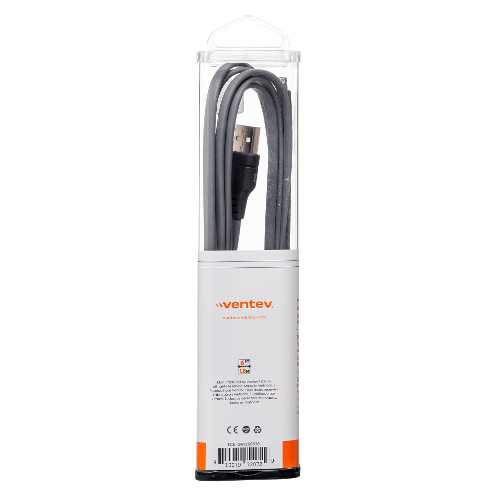 Ventev Chargesync Flat USB A to Apple Lightning Cable 6ft by Ventev