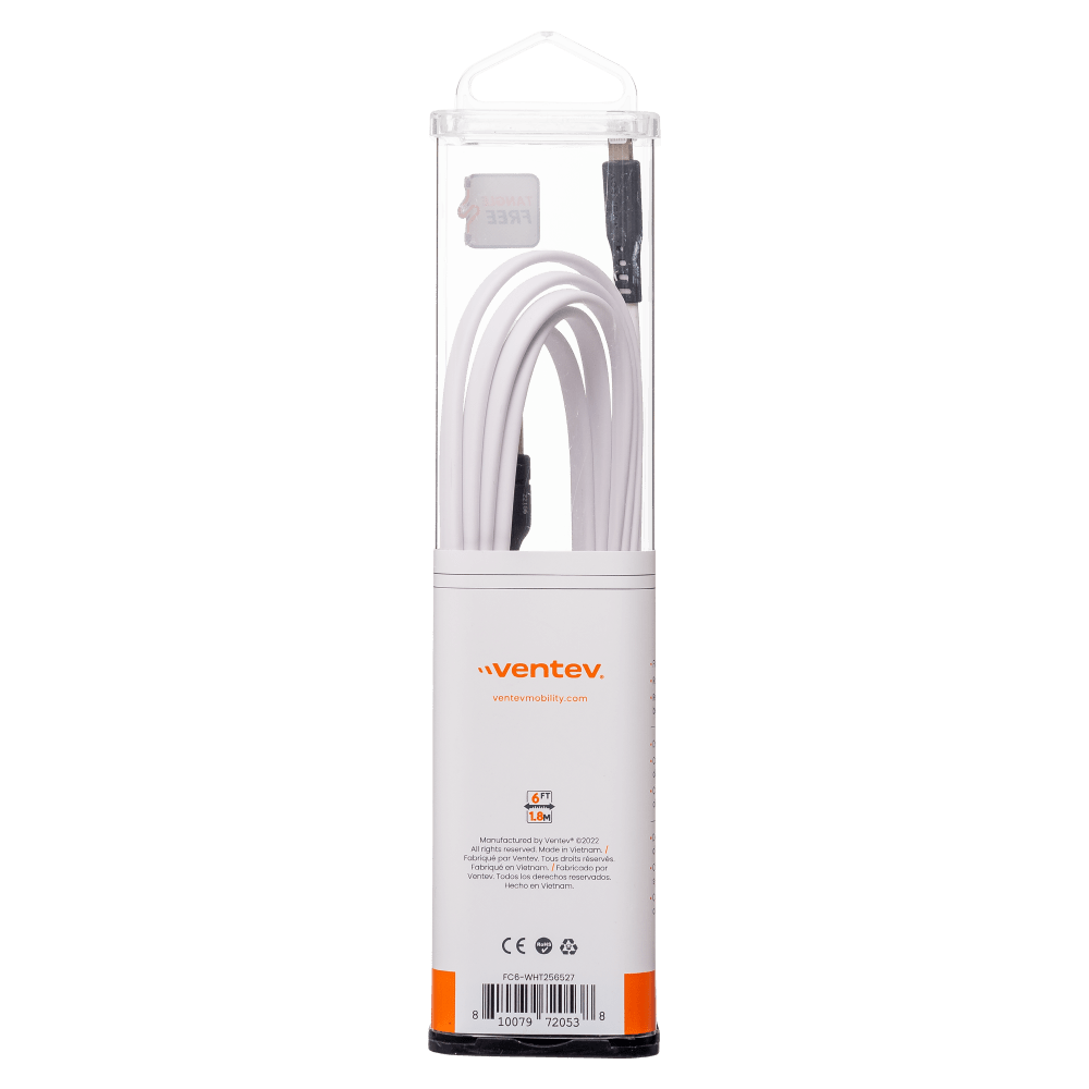 Ventev Chargesync Flat USB A to Apple Lightning Cable 6ft by Ventev