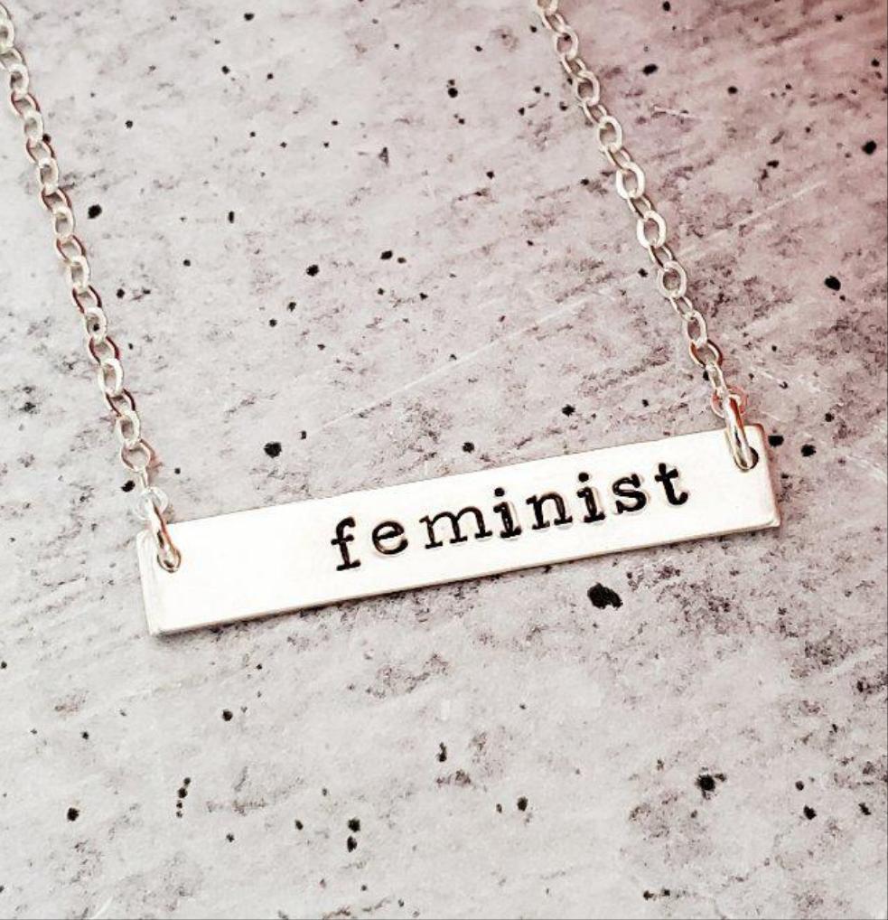 FEMINIST Bar Necklace by Salt and Sparkle