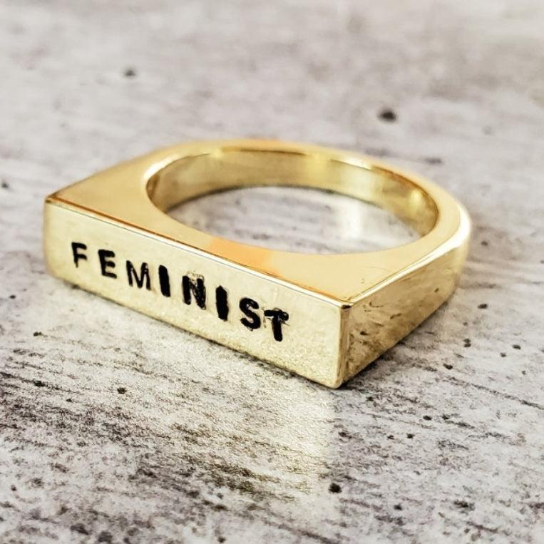 FEMINIST Flat Top Ring by Salt and Sparkle