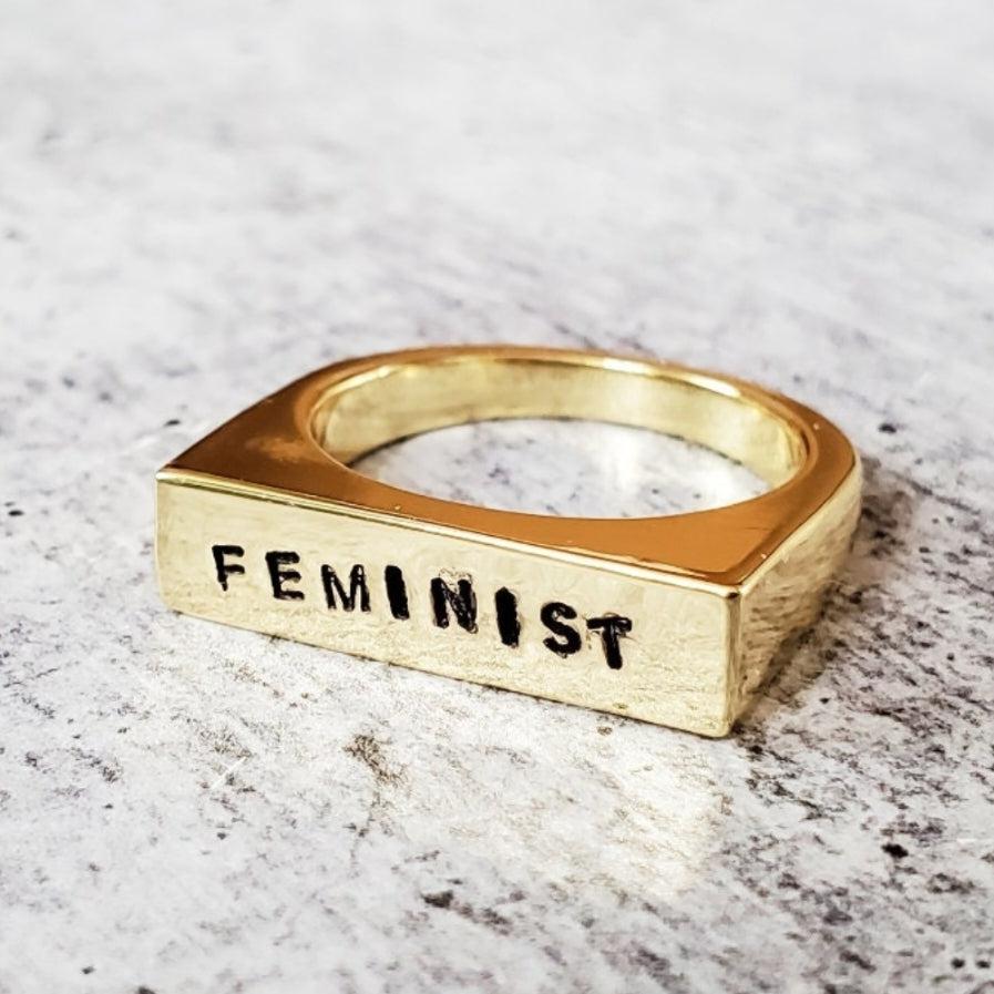 FEMINIST Flat Top Ring by Salt and Sparkle