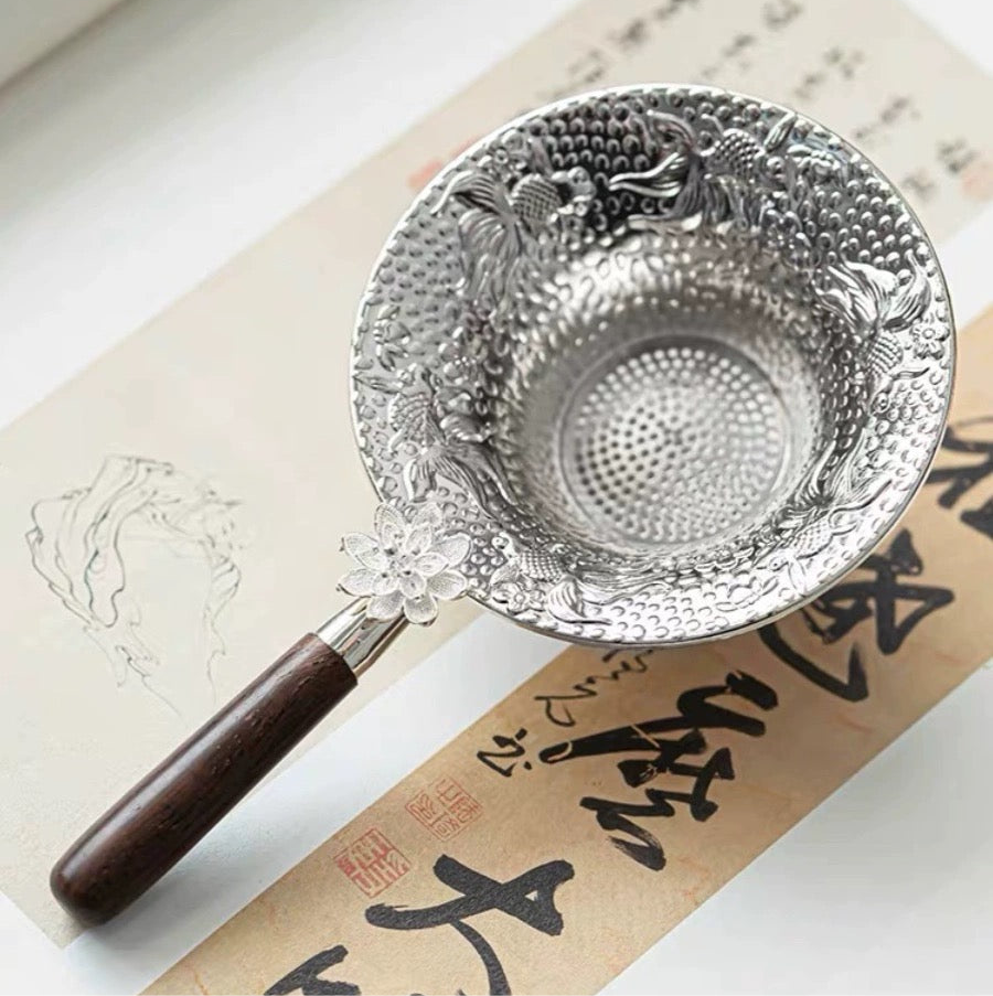 Silver Tin Tea Strainer by Tea and Whisk