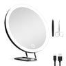 30X Magnifying Mirror, 3 Color Lights, Travel Suction Cup, Adjustable
