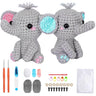 Elephant Crochet Kit Crochet Kit for Beginners DIY Knitting Supplies for Kids Adults 2 Types of Elephants