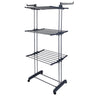 Clothes Drying Rack Rolling Collapsible Laundry Dryer Hanger Stand Rail Shelve Wardrobe Clothing Drying Racks w/ Dual Side Wings