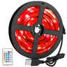 6.56ft LED Backlight Strip - Waterproof RGB Strip Light - 16 Colors - 40-60" TV - USB Monitor Lighting Kit - Remote Included