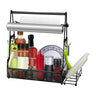 Utensil Caddy Metal Grill Caddy with Paper Towel Holders Utensil Holder for Outdoor Picnic Barbecue Camping Grilling Tools Storage Organizer Barbecue 
