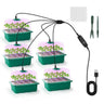 5-Pack Seed Starter Tray w/ Grow Light Dome Timer & Brightness Control