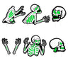 Halloween Skeleton Yard Sign, 6Pcs Glow-in-the-Dark Skull Signs with Stakes for Lawn/Yard