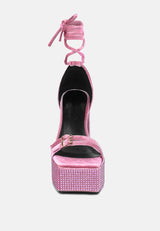 firecrown rhinestone platform high block sandals by London Rag