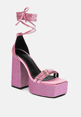 firecrown rhinestone platform high block sandals by London Rag