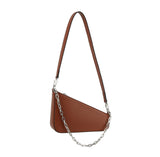 Oblique Shoulder Bag With Chain by hfstylish