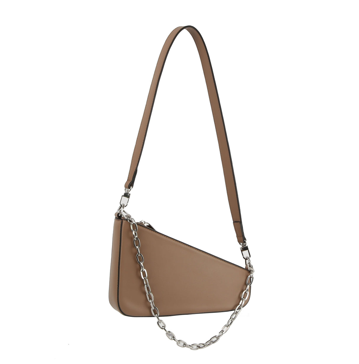 Oblique Shoulder Bag With Chain by hfstylish