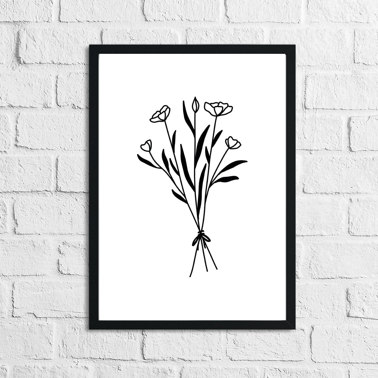 Flower 1 Simple Line Work Bedroom Home Wall Decor Print by WinsterCreations™ Official Store