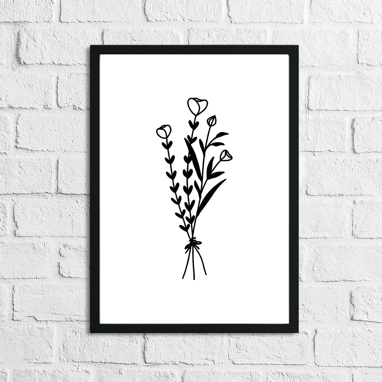 Flower 2 Simple Line Work Bedroom Home Wall Decor Print by WinsterCreations™ Official Store