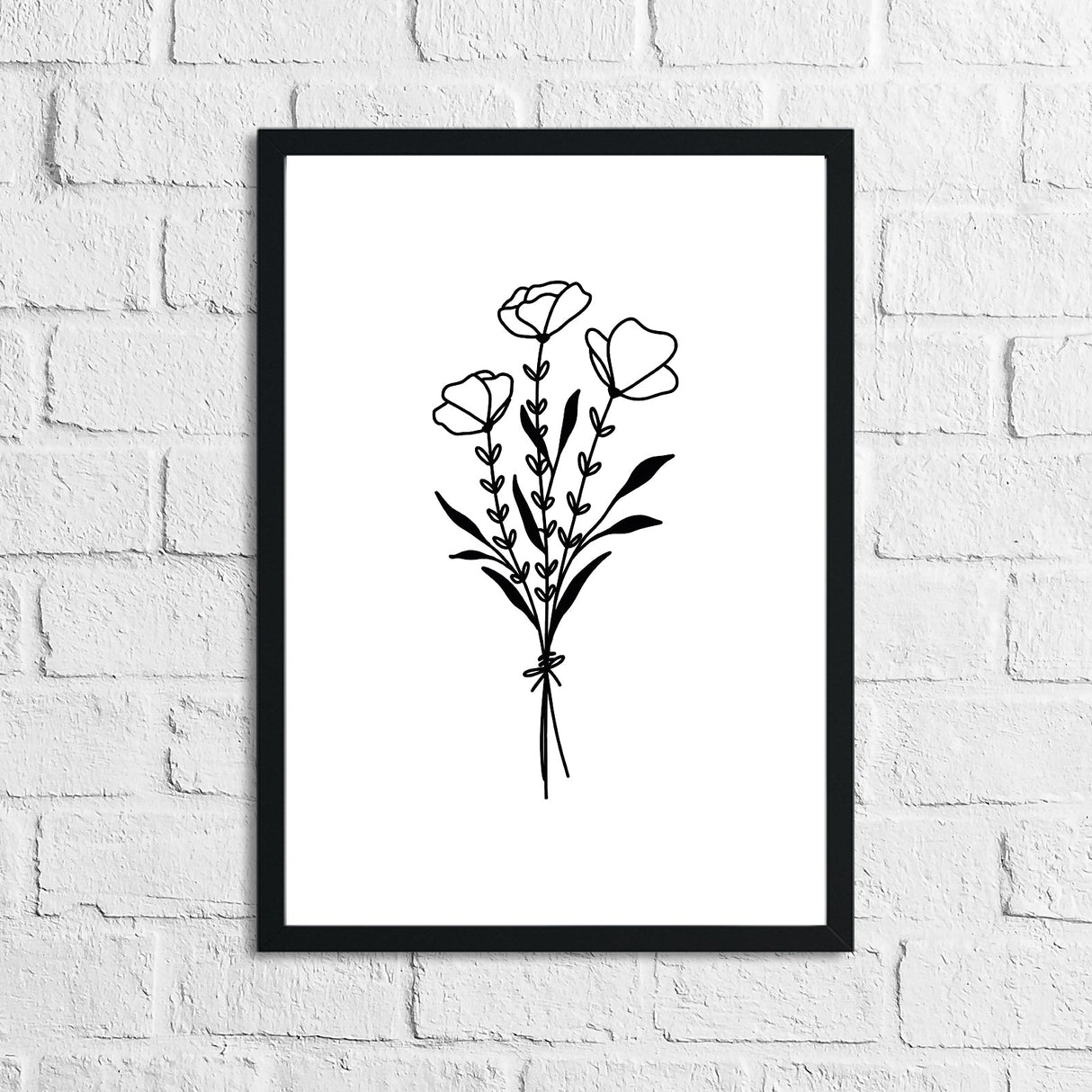 Flower 3 Simple Line Work Bedroom Home Wall Decor Print by WinsterCreations™ Official Store