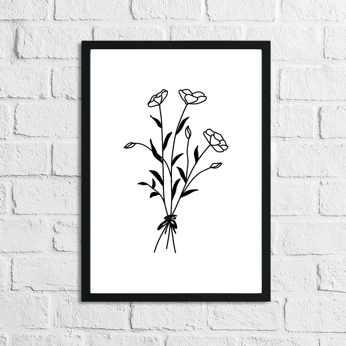 Flower 5 Simple Line Work Bedroom Home Wall Decor Print by WinsterCreations™ Official Store