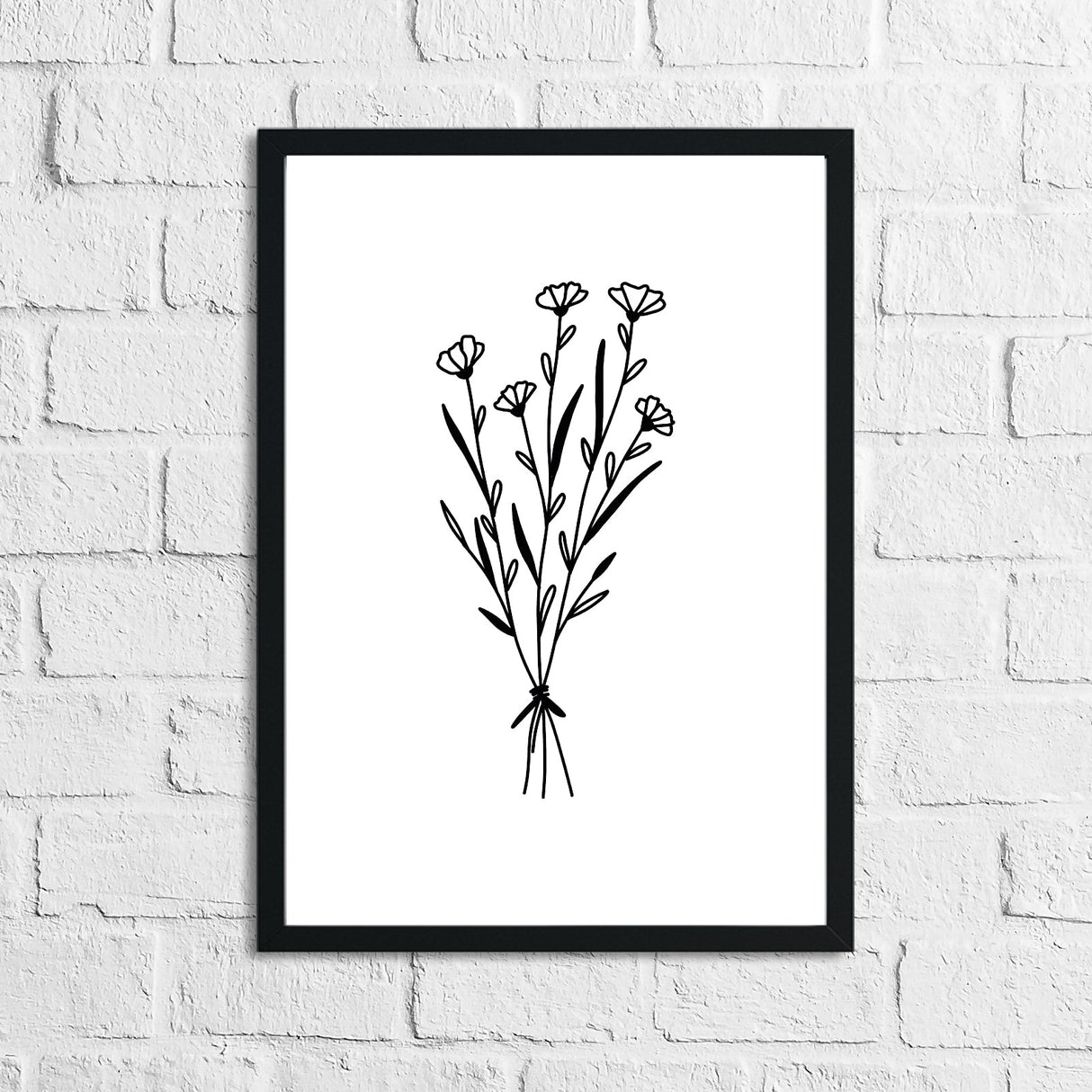 Flower 6 Simple Line Work Bedroom Home Wall Decor Print by WinsterCreations™ Official Store