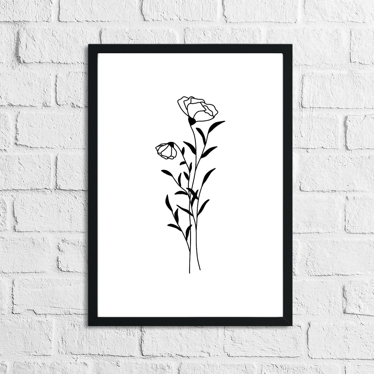 Flower 9 Simple Line Work Bedroom Home Wall Decor Print by WinsterCreations™ Official Store