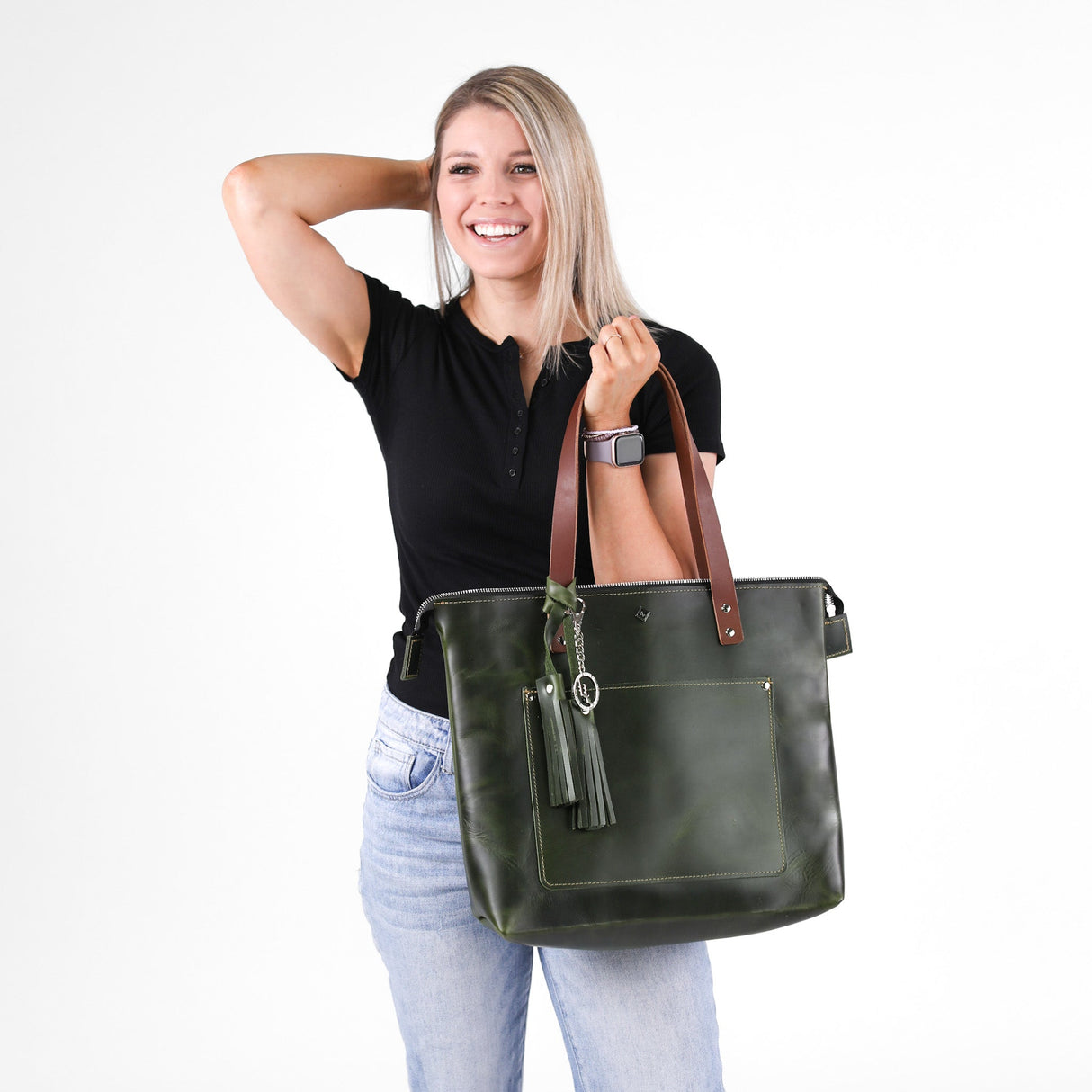 Zippered Deluxe Lifetime Tote by Lifetime Leather Co