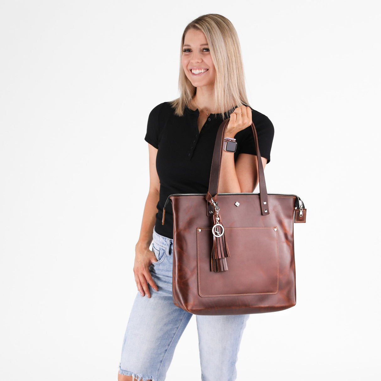 Zippered Deluxe Lifetime Tote by Lifetime Leather Co