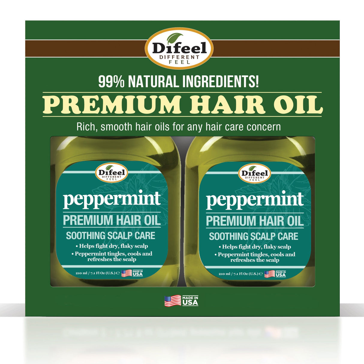 Difeel Peppermint Scalp Care Hair Oil 7.1 oz.- Deluxe 2-PC Gift Set by difeel - find your natural beauty