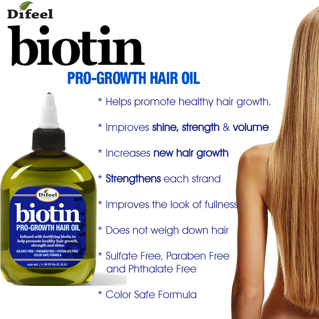 Difeel Biotin Premium Hair Oil 7.1 oz. 2-PACK GIFT SET by difeel - find your natural beauty