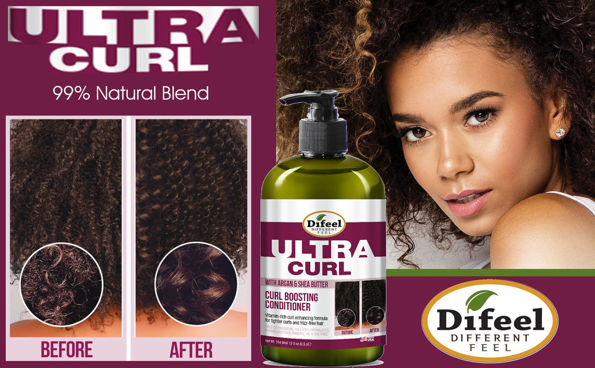 Difeel Ultra Curl with Argan & Shea Butter - Curl Boosting Conditioner 12 oz. by difeel - find your natural beauty