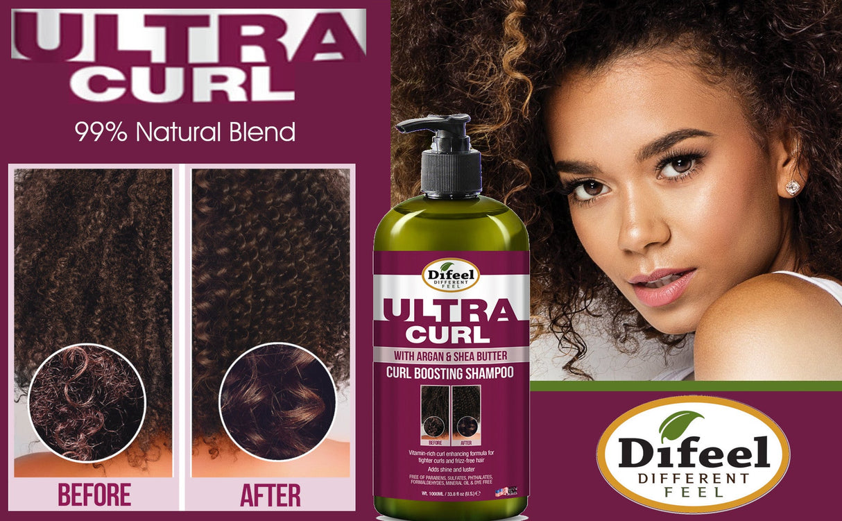 Difeel Ultra Curl with Argan & Shea Butter - Curl Boosting Shampoo 33.8 oz. by difeel - find your natural beauty