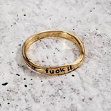 FUCK IT Dainty Gold Ring by Salt and Sparkle