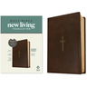NLT Giant Print Bible, Filament Enabled (Leatherlike, Rustic Brown Gold Cross, Red Letter)