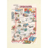 Vintage Lined Notebook Greetings from Indiana, Map