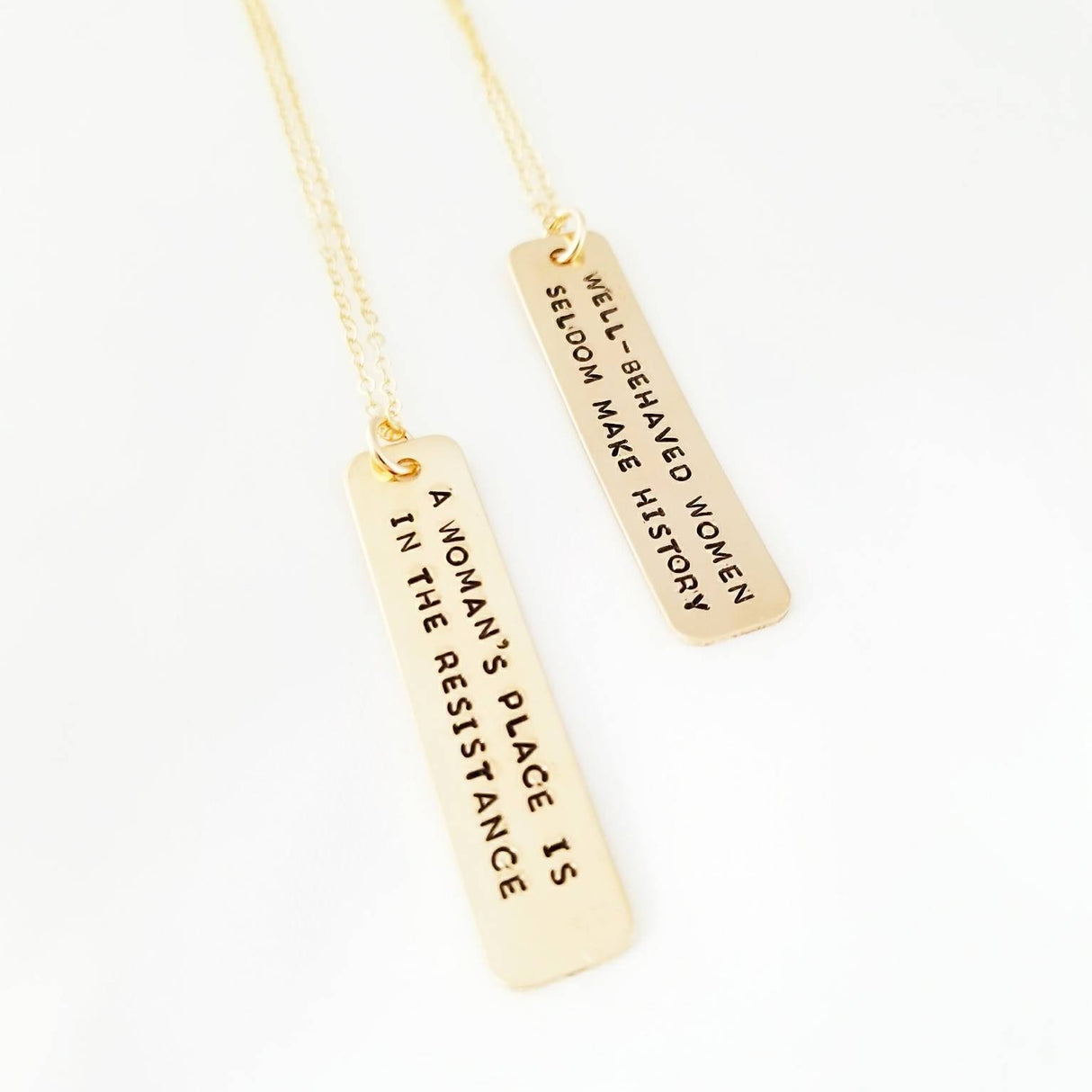 Feminist Vertical Bar Necklace by Salt and Sparkle